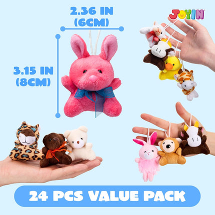 24-Pack Mini Animal Plush Toys – 3" Stuffed Animals for Kids & Gifts