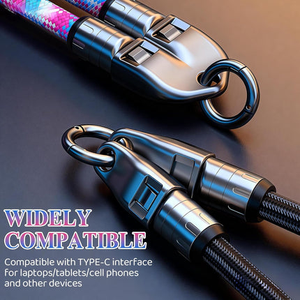 240W USB-C Charging Cable Bracelet, 5A Fast Charging Lanyard for Phones