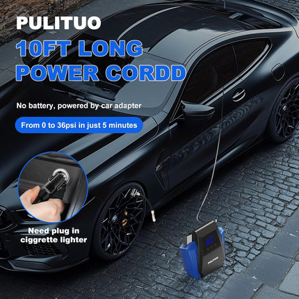 12V 150PSI Tire Inflator, 35L/min Portable Car Air Compressor with Auto Shut-Off