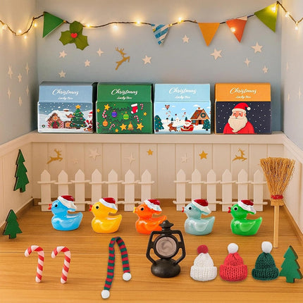 67 PCS Dollhouse Christmas Miniature Decorations DIY 1:12 Mini Snowman Gifts