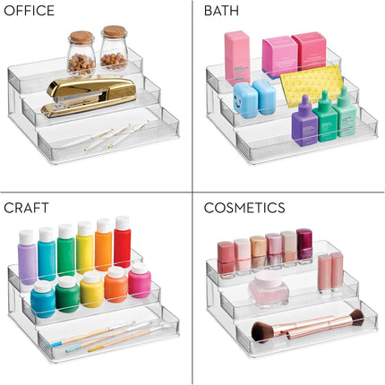 3-Tier Clear Nail Polish Organizer Display Stand Holds Up to 30 Bottles