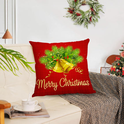 4-Pack Merry Christmas Pillow Covers, 16x16 Velvet Christmas Pillow Cases for Winter Holidays