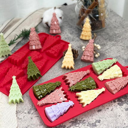2PCS Christmas Tree Silicone Molds – Chocolate, Candy, Candle & Resin Baking Mold