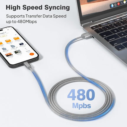 3 Pack USB A to USB C Charging Cable 1.5 3.3 6.6FT for iPhone Samsung