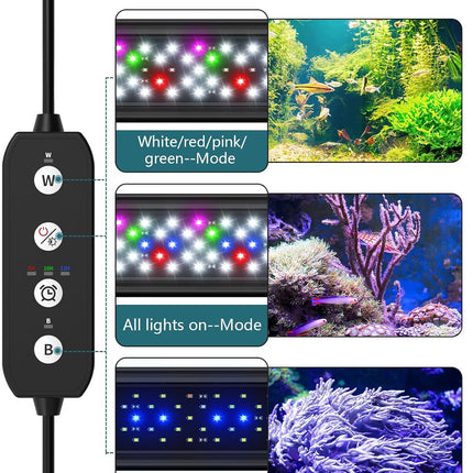 LED Aquarium Light for Plants 12-18 Inch Full Spectrum Fish Tank Light with Timer