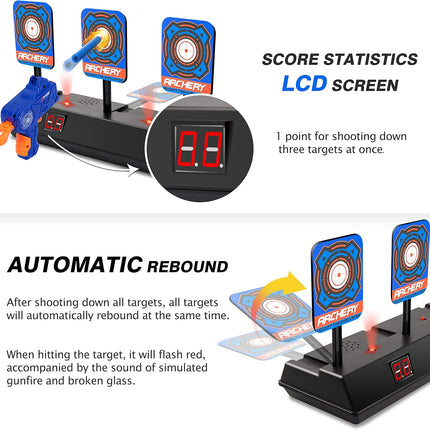 Electric Auto Reset Digital Shooting Target with Score for Nerf Blasters