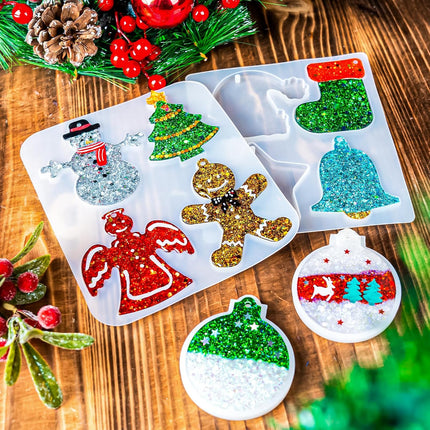 3" Christmas Ornament Resin Molds | 11 Cavities for DIY Pendants & Keychains