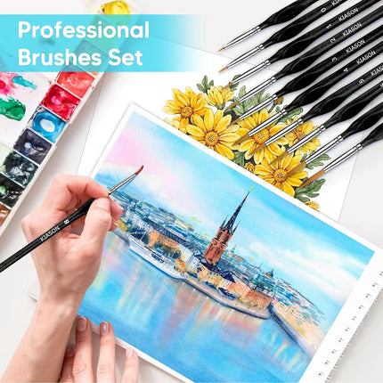 10Pcs Miniature Paint Brush Set Fine Detail Brushes for Acrylic Model Art