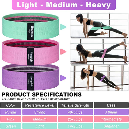 Resistance Bands 3 Levels – Workout Bands for Legs, Glutes & Home Gym