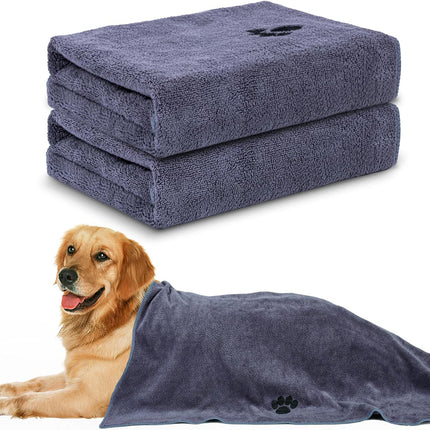 2-Pack Microfiber Dog Towels – Super Absorbent & Soft, 40"x23.6" for Grooming