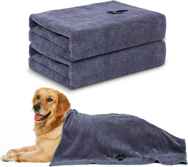 2-Pack Microfiber Dog Towels – Super Absorbent & Soft, 40"x23.6" for Grooming