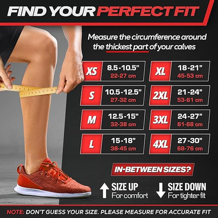 Calf Compression Sleeves – Men & Women, Footless Socks for Running & Fitness