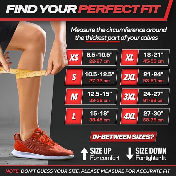 Calf Compression Sleeves – Men & Women, Footless Socks for Running & Fitness