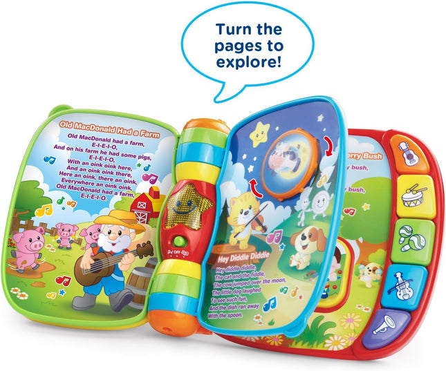 Toddler Musical Story Book Red Learning Toy with Fun Rhymes & Sounds