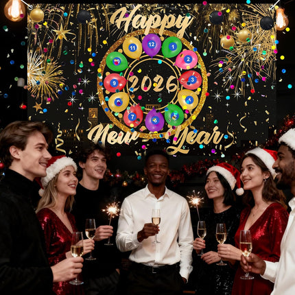 Happy New Year 2026 Party Game – Balloon Dart with Decorations & Props