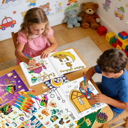 78-Piece Ramadan Coloring Books Set: Eid Mubarak Favors, DIY Stickers & Scratch Cards