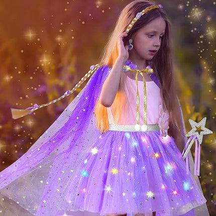 Light Up Princess Dress Up Set for Girls 3–6 – Unicorn Cape, Dress & Crown