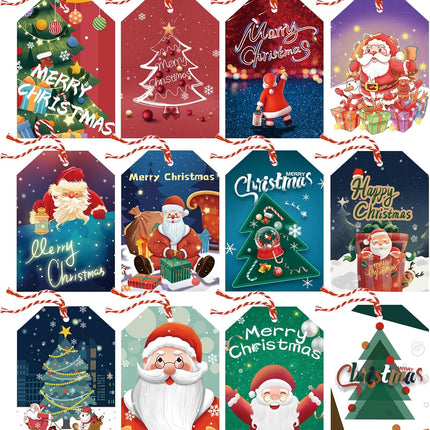 120PCS Christmas Gift Tags with 66ft Ribbon – 12 Styles DIY Gift Wrap