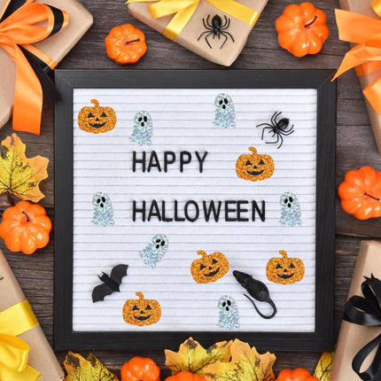 1000-Piece Halloween Sticker Roll, Sparkly Ghost & Pumpkin Waterproof Decals