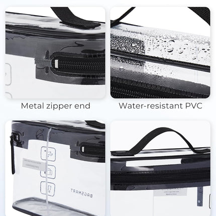 2PCS TSA Approved Toiletry Bag – Clear Travel Makeup & Cosmetic Organizer Bags