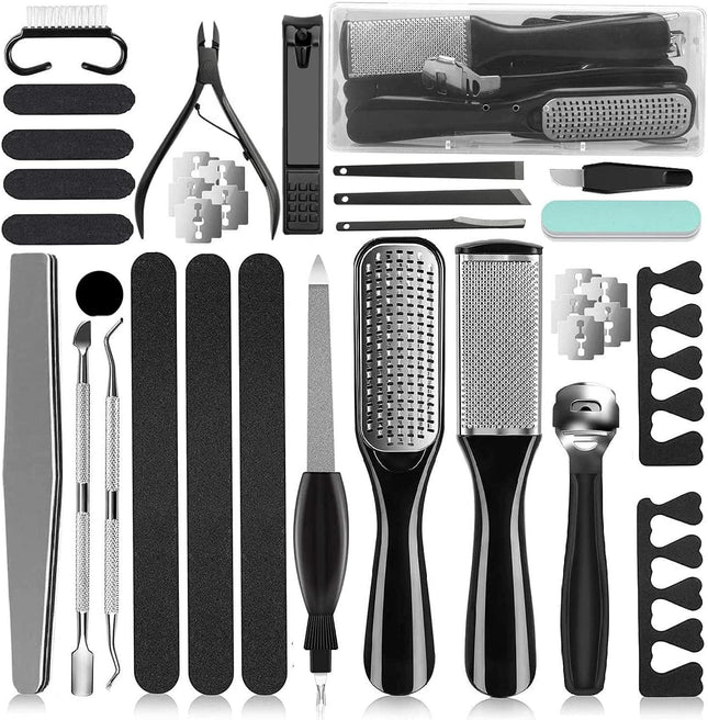 36-in-1 Professional Pedicure Kit, Stainless Steel Foot File & Callus Remover Set