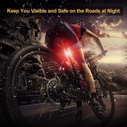 2-Pack USB Rechargeable Bike Tail Lights – Bright Rear Lights, 4 Modes