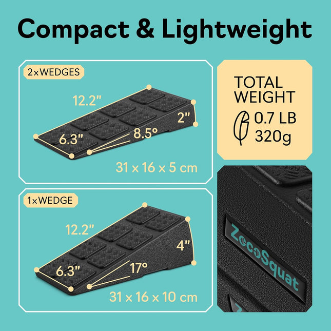 Squat Wedge Block Set of 3/5 – 960 LBS Capacity Slant Board for Calf Stretching