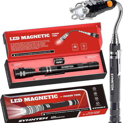 Magnetic Pickup Tool with LED – Telescoping Gadget Gift for Dad & Men