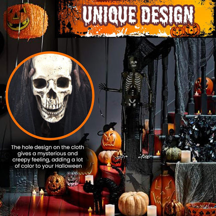 48x240in Halloween Creepy Cloth, Giant Black Cheesecloth Tapestry for Party Decor
