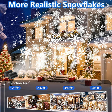 Christmas Projector Lights Outdoor – 2025 Upgrade, Double Head, IP65, Timer