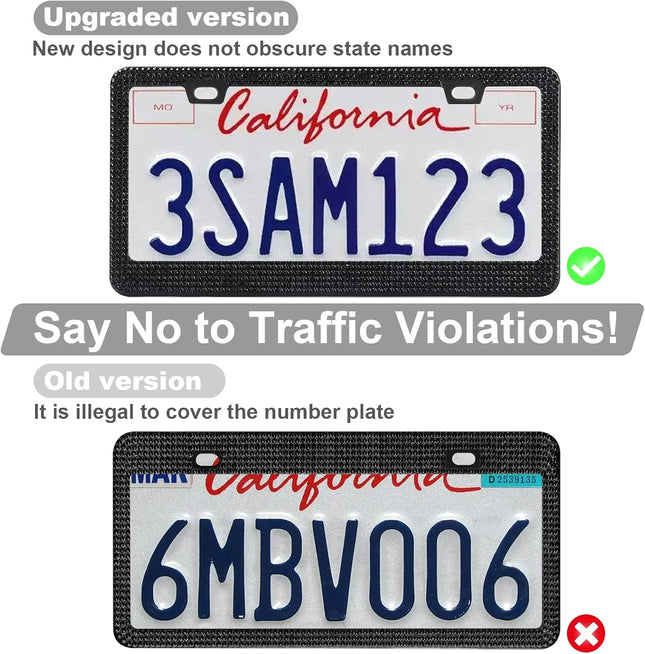 2-Pack Bling License Plate Frames for Women – Sparkly Rhinestone Diamond (Black)
