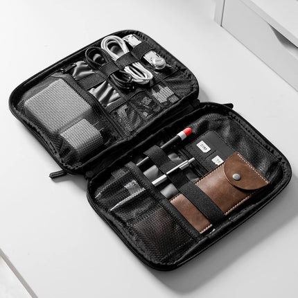 Large Electronics Travel Organizer Case – Tech Accessories Cord Storage Bag for Cables