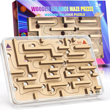 Wooden Labyrinth Maze Toy – Challenging Brain Teaser for Kids & Teens
