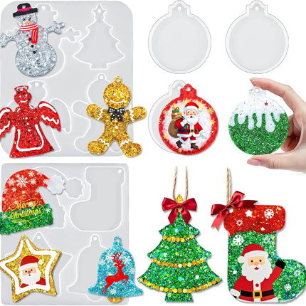 3" Christmas Ornament Resin Molds | 11 Cavities for DIY Pendants & Keychains