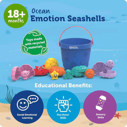 Ocean Animal Figures and Seashells Sensory Bin Toy Montessori Learning