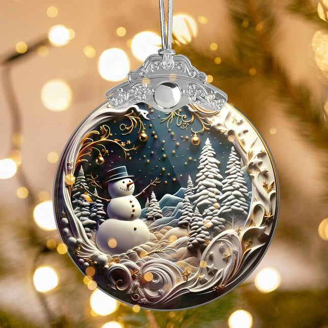 2025 Snowman Christmas Ornaments, Unique 4-Inch Acrylic Art for Festive Decor