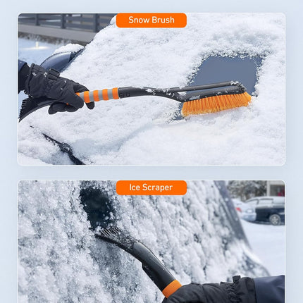 27" Snow Brush & Ice Scraper – Detachable with Foam Grip for Cars, Trucks, SUVs