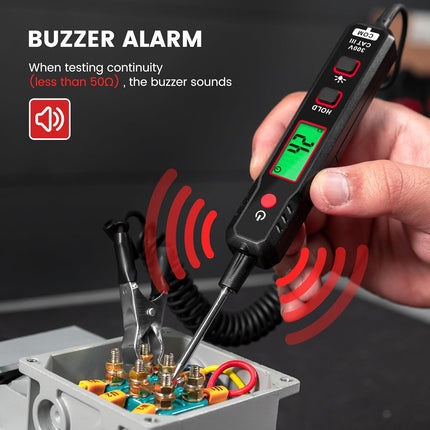 Smart Automotive Test Light – 0.8V-100V, Buzzer Circuit Tester, Flashlight, Sharp Probe