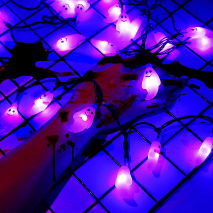 20FT 60LED Purple Ghost String Lights, Plug-In, Timer, 8 Modes, Waterproof Decor