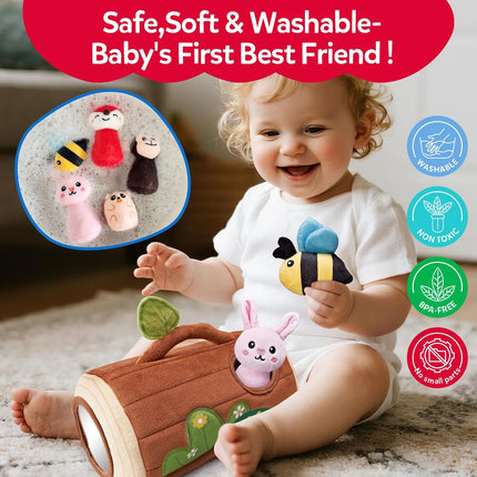 Jungle Plush Animal Toy Set for Babies 6–12 Months – Montessori & Sensory