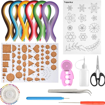 15 PCS Paper Quilling Kit 29 Colors 600 Strips DIY Craft Handcraft Tool Set