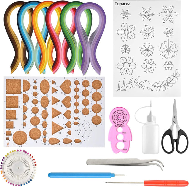 15 PCS Paper Quilling Kit 29 Colors 600 Strips DIY Craft Handcraft Tool Set