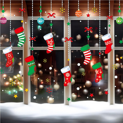 Christmas Garter Window Decals – DIY Static Clings for Living Room & Storefront