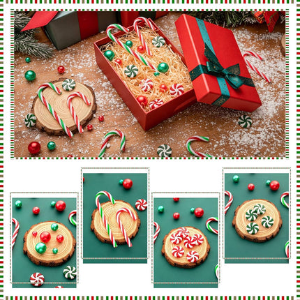 120pcs Christmas Vase Filler – Floating Red & Green Candy Cane Beads and Pearls
