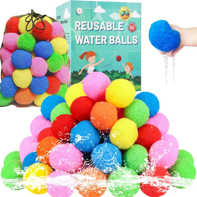 60-Piece Reusable Water Balls – Outdoor Pool & Backyard Fun for Kids & Adults