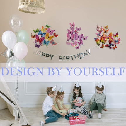 3D Butterfly Wall Stickers – 24/48 PCS, Colorful Party Decorations