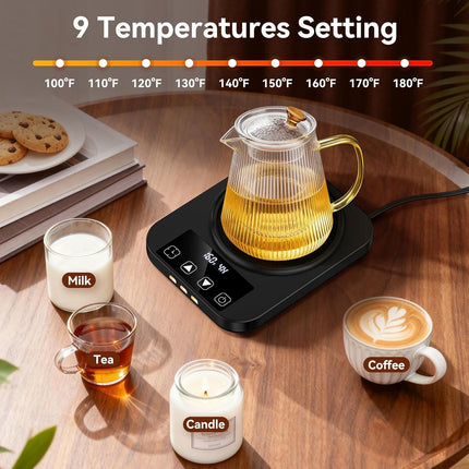 Coffee Mug Warmer & 16oz Mug Set – Electric Smart Heater with 9 Temp Settings