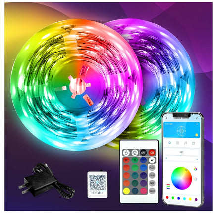 130ft LED Strip Lights – RGB Indoor Bedroom Decor with Remote & 24V Power