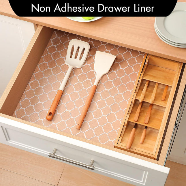 Shelf Liner for Kitchen Cabinets, Non-Adhesive EVA Waterproof Drawer Mat