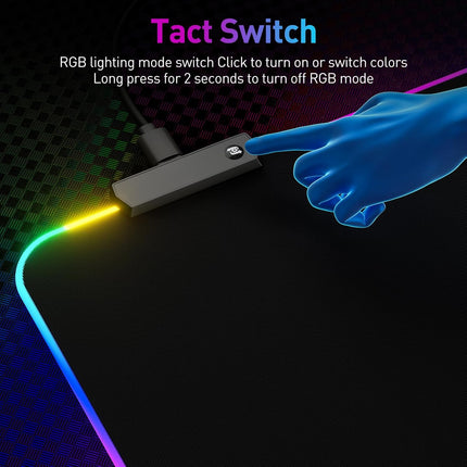 RGB LED Mouse Pad Large Gaming Mouse Mat with Colorful Backlit Design